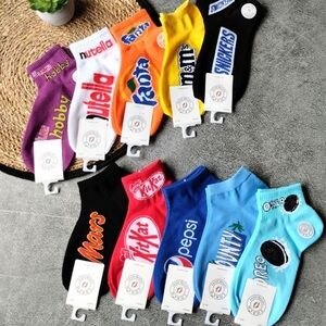 Anthropologie Fun Logo Ankle Socks Set